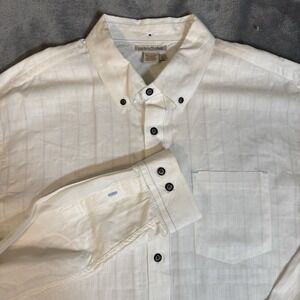 Carbon 2 Cobalt Shirt Mens Large White Geometric 100% Cotton Dress Button Down